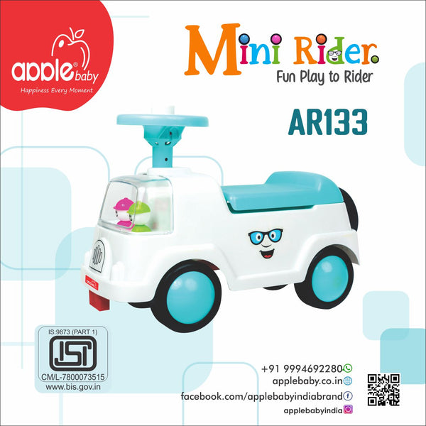 apple baby Rider on Car for Kids Mini Rider for Kids | Push Car Rider with Smooth Wheels Baby Car Suitable for Boys & Girls Age 0-3 Year | AR133