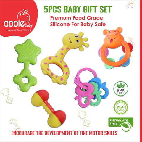 AC407 APPLE BABY 5PCS RATTLE SET