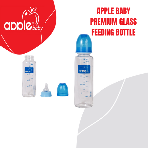 APPLE BABY PREMIUM GLASS  FEEDING BOTTLE 8oz / 250 ML