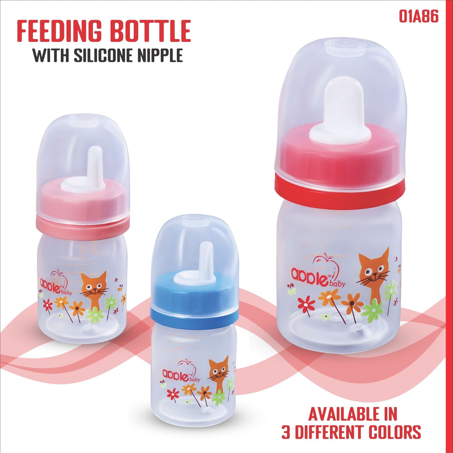 APPLEBABY FEEDING BOTTLE 2oz_60ml_01A86 (Pack of 3)
