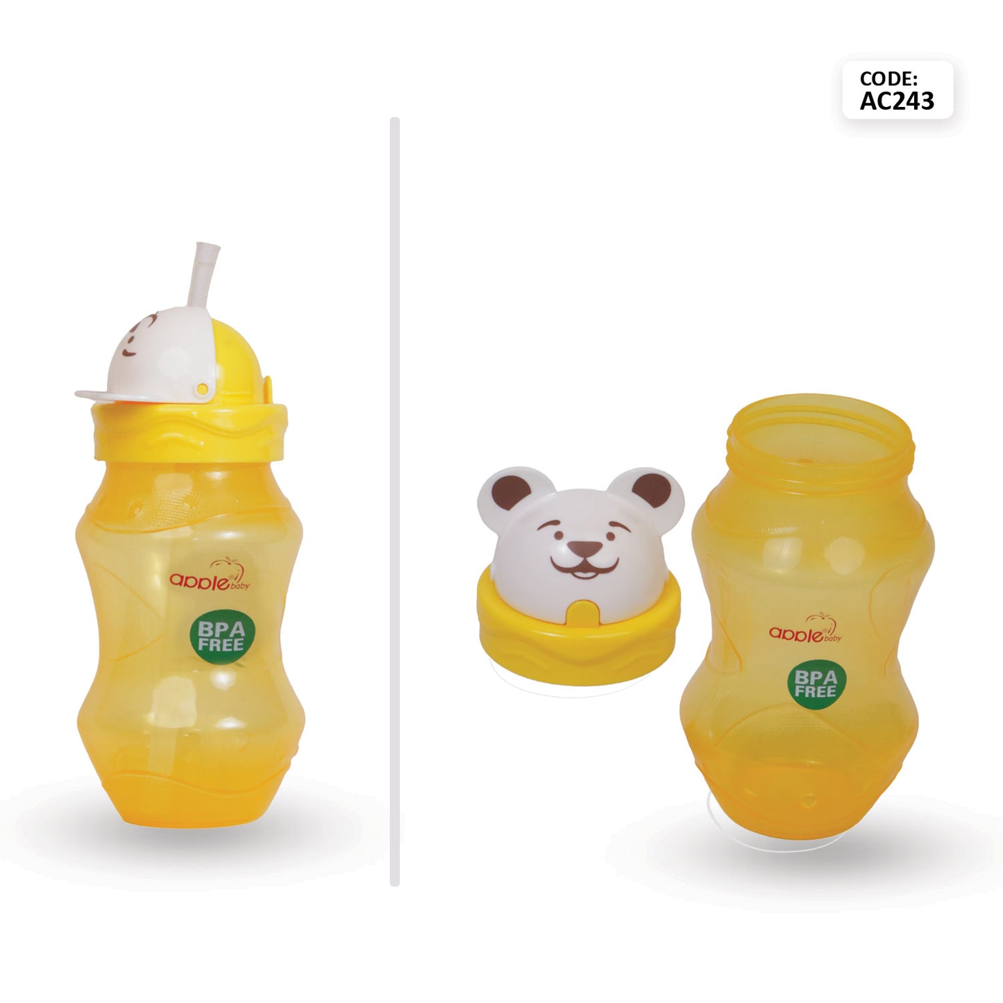 APPLE BABY SIPPER STRAW SIPPER 12oz/360ml_AC243 (Pack of 2)