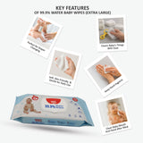 Apple Baby Extra Large Size Baby Wipes for Newborns | Ultra Soft, 99.9% Water Based AC473 (PACK OF 3)
