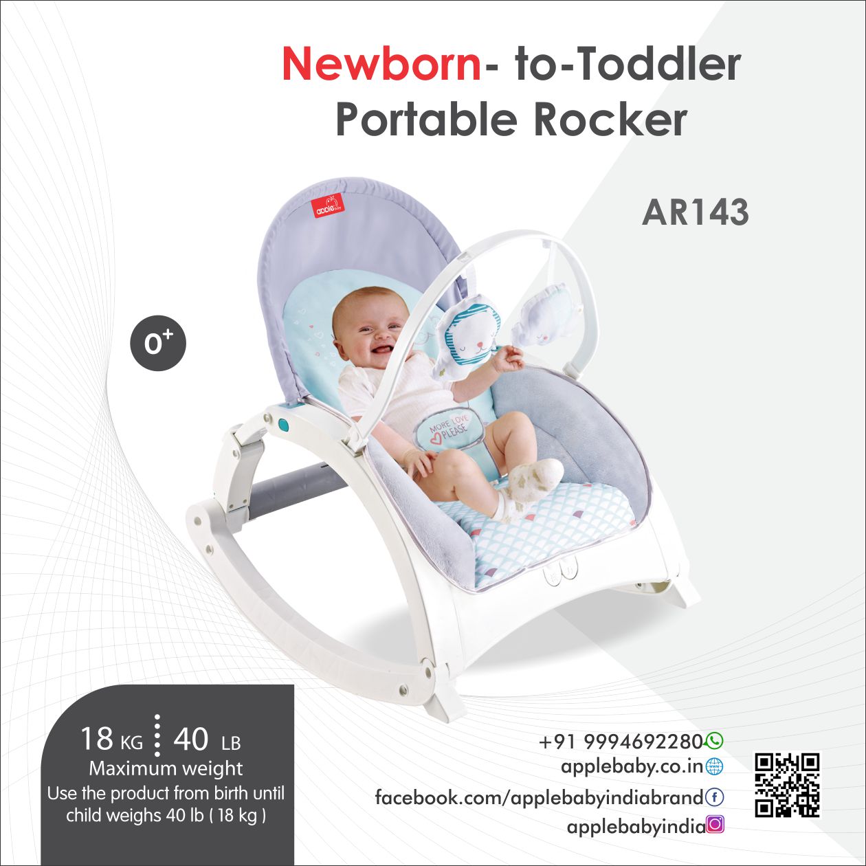 NEWBORN - TO- TODDLER PORTABLE ROCKER AR143