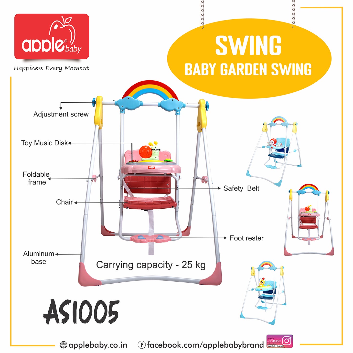 AS1005_APPLE BABY SWING BABY GARDEN SWING