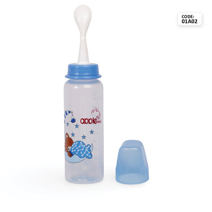 Apple Baby 3-in-1 Feeding Bottle with Nipple, Spout, and Spoon_ 8OZ 250ML_01A02 (Pack of 2)