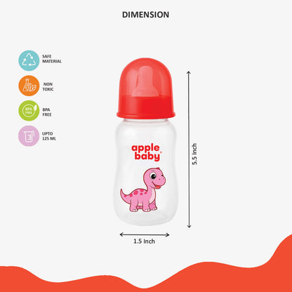 APPLE BABY FEEDING BOOTS BOTTLE WITH SPOUT 4OZ (125ML) 01A67 (Pack of 3)