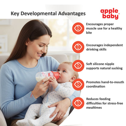 APPLE BABY FEEDING BOOTS BOTTLE WITH SPOUT 4OZ (125ML) 01A67 (Pack of 3)