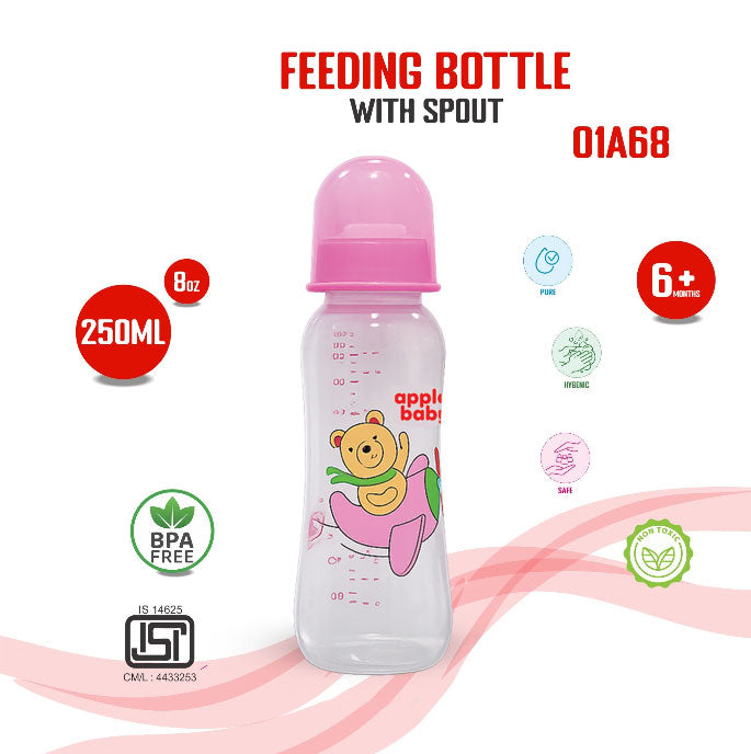 FEEDING BOTTLE WITH SPOUT_80Z 250ML_01A68 (Pack of 3)