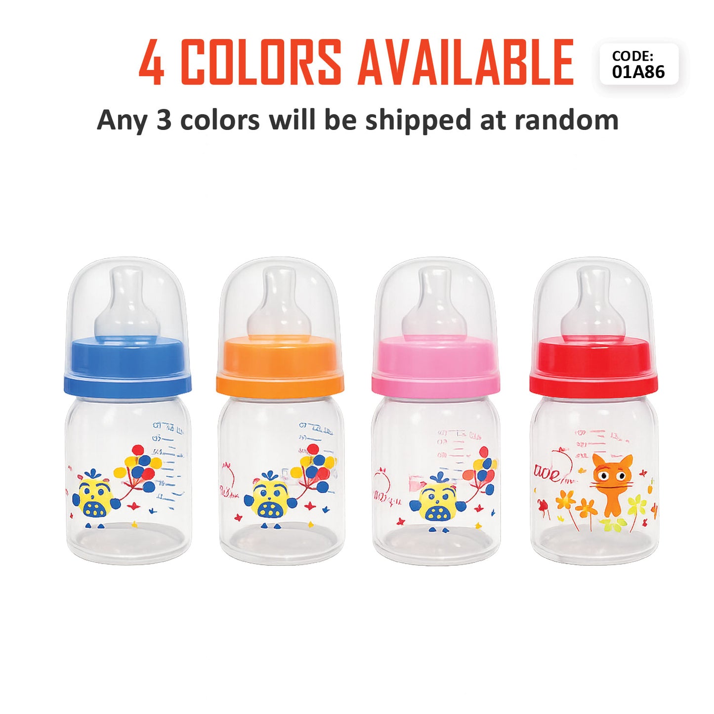 APPLEBABY2 IN 1 FEEDING BOTTLE HIGH -QUALITY,  BPA-free Materials 2oz_60ml_01A86 (Pack of 3)