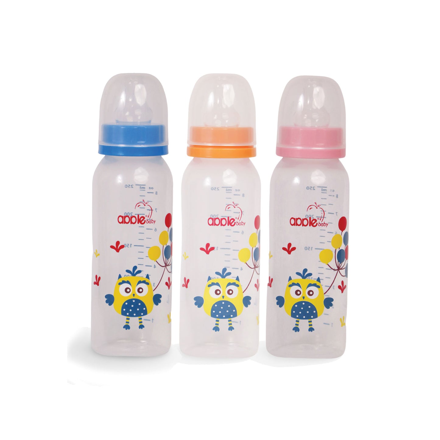 APPLEBABY BOTTLE WITH SILICONE NIPPLE_8OZ-250ML_01A88 (Pack of 3)