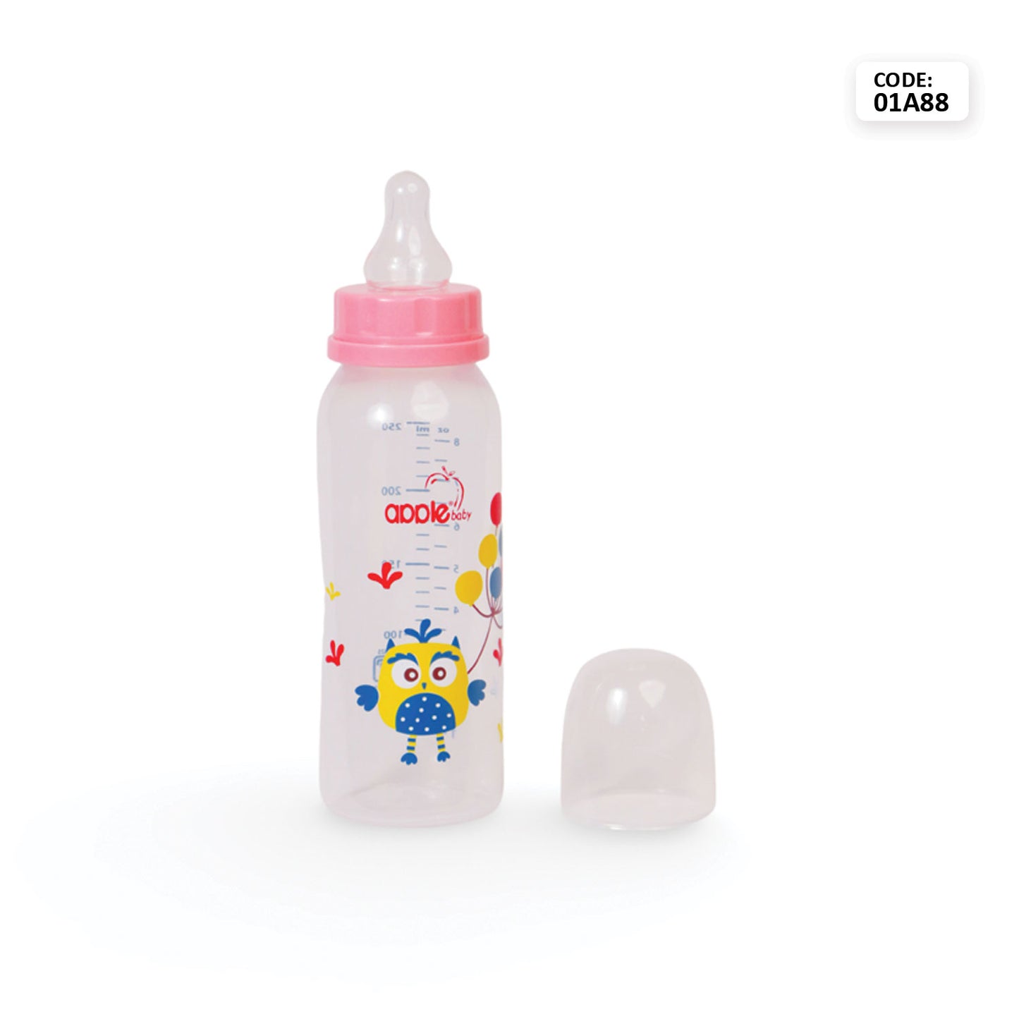 APPLEBABY BOTTLE WITH SILICONE NIPPLE_8OZ-250ML_01A88 (Pack of 3)