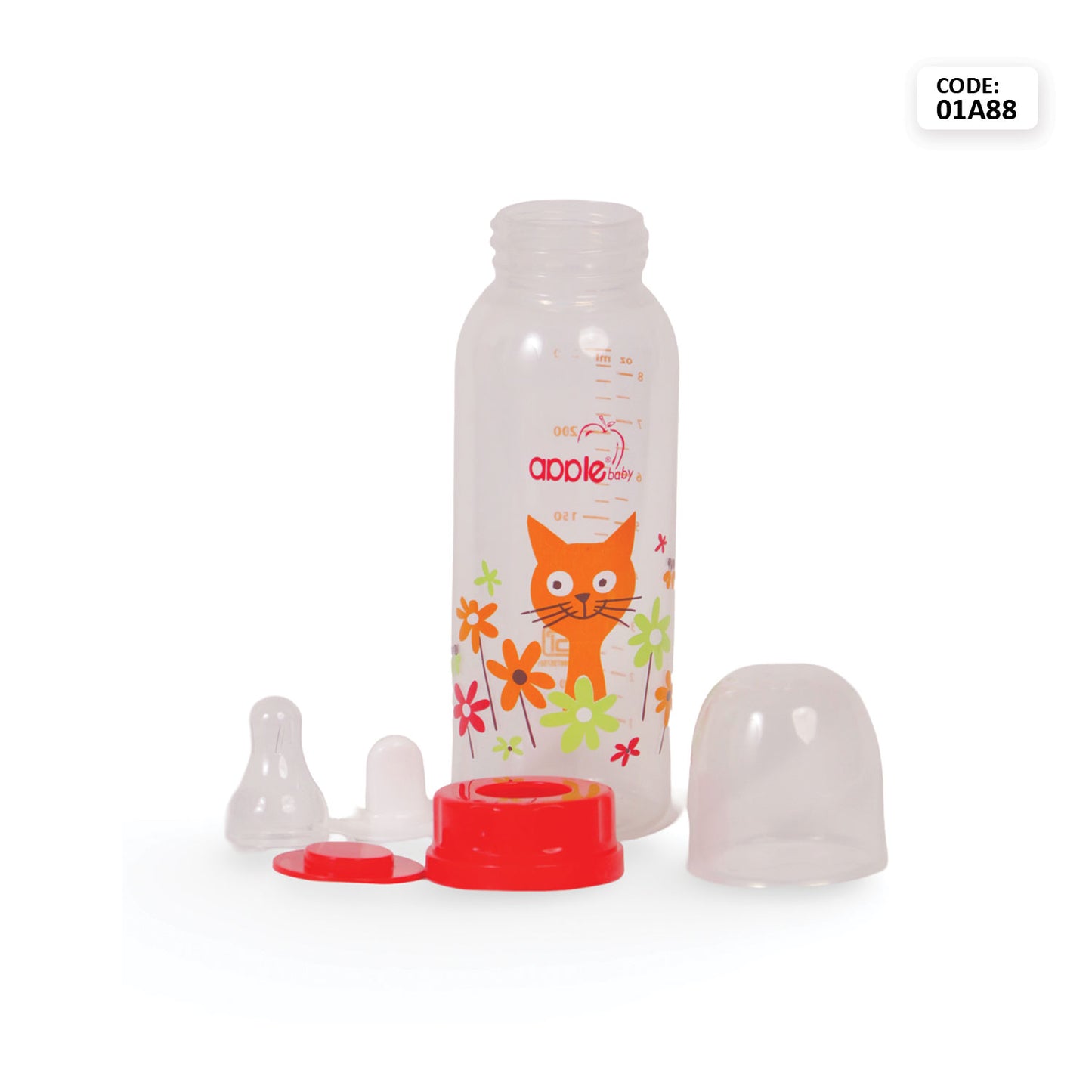 APPLEBABY BOTTLE WITH SILICONE NIPPLE_8OZ-250ML_01A88 (Pack of 3)