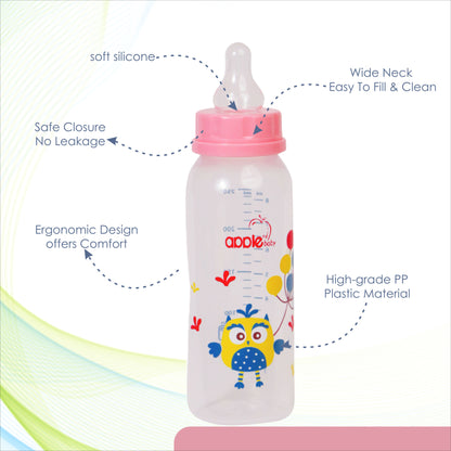 APPLEBABY BOTTLE WITH SILICONE NIPPLE_8OZ-250ML_01A88 (Pack of 3)
