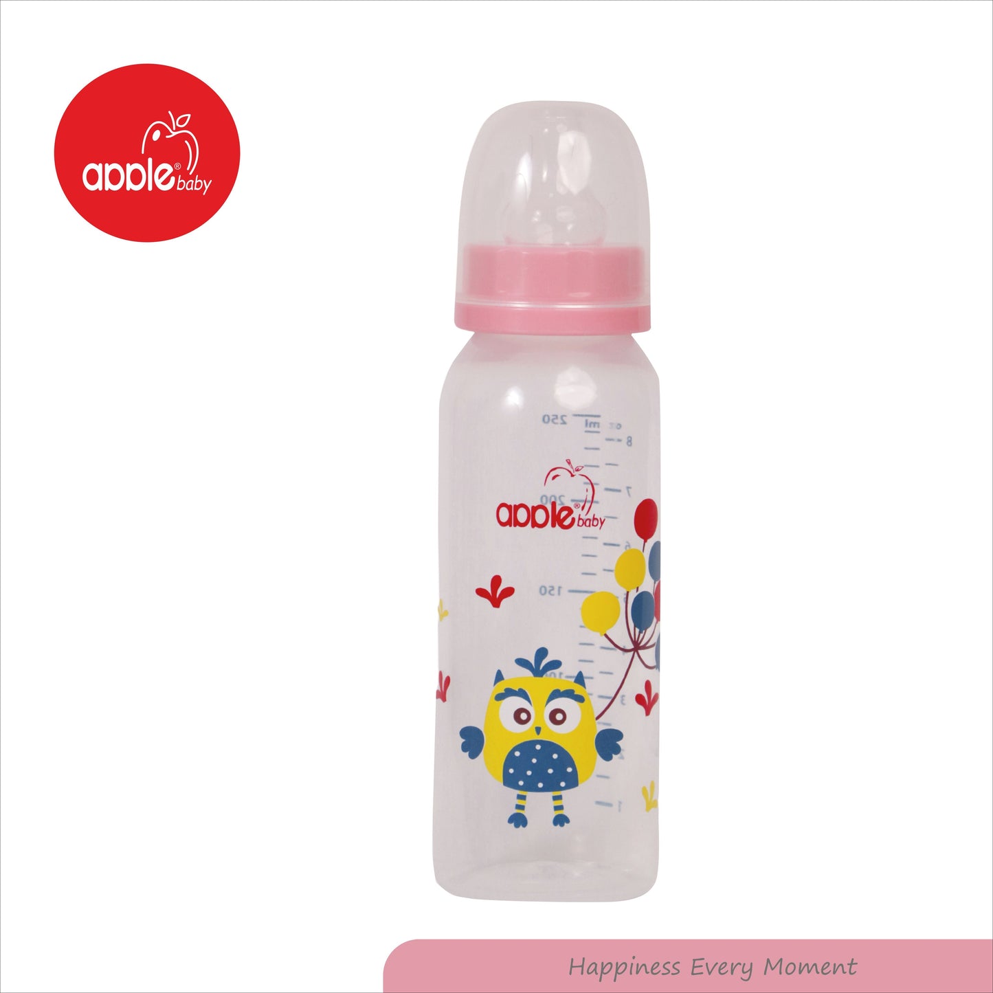 APPLEBABY BOTTLE WITH SILICONE NIPPLE_8OZ-250ML_01A88 (Pack of 3)