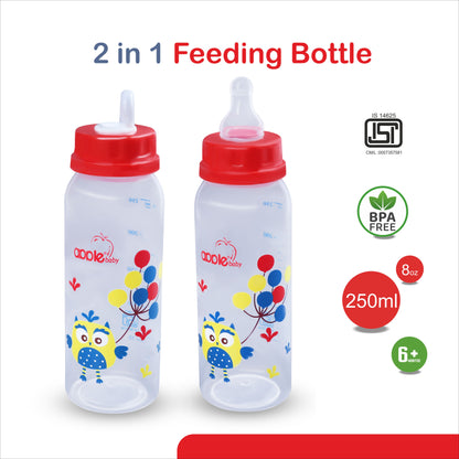 APPLEBABY BOTTLE WITH SILICONE NIPPLE_8OZ-250ML_01A88 (Pack of 3)