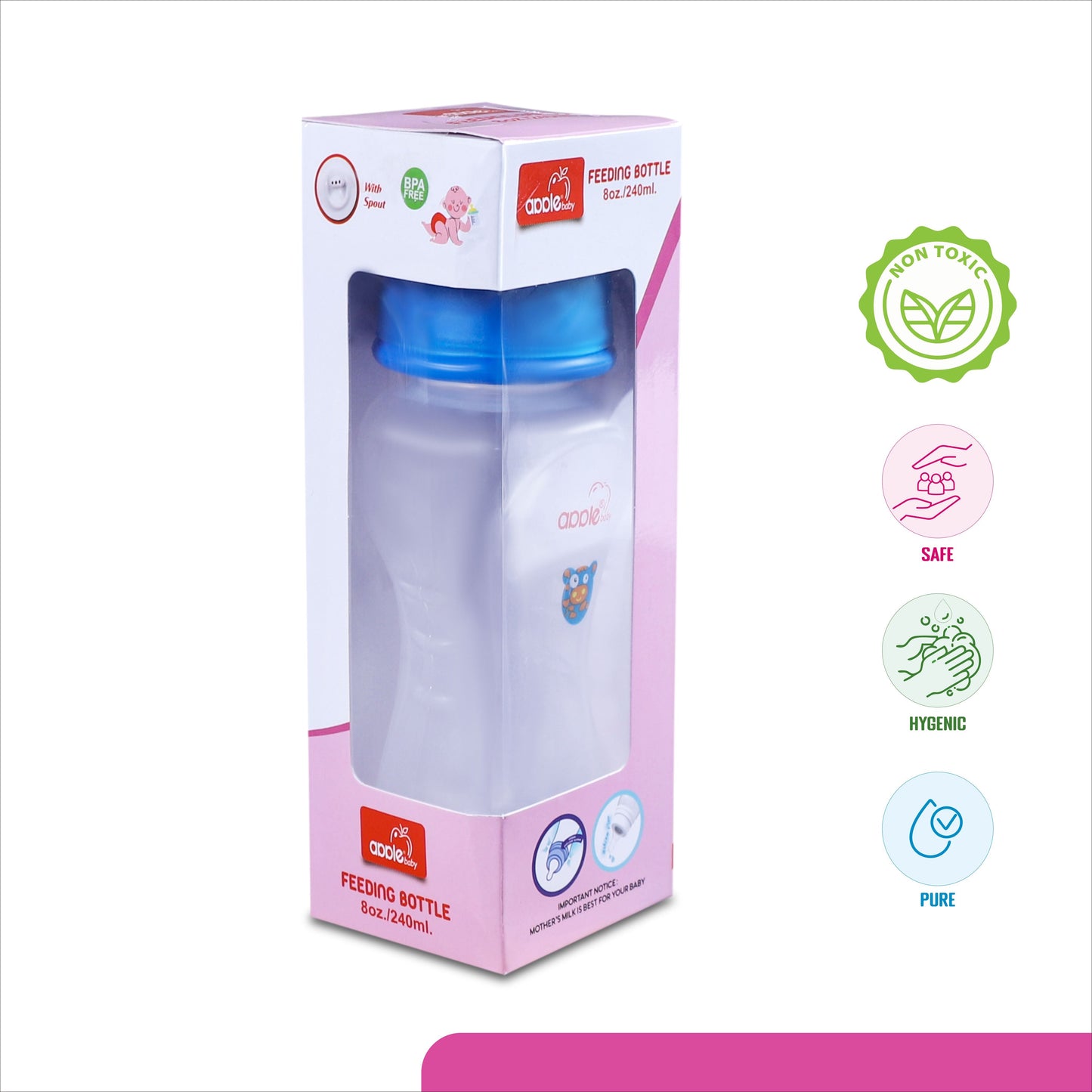 BOOTS BOTTLE W SPOUT_250ml 8oz_01A99 (Pack of 3)