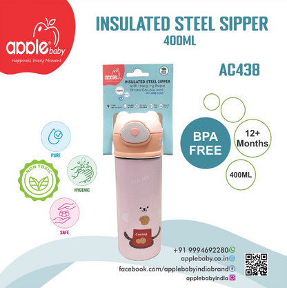 AC438 INSULATED STEEL SIPPER 400ML