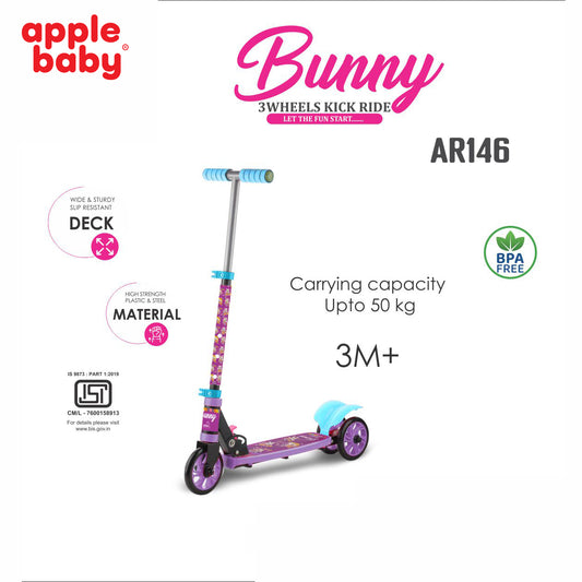 AR146 Bunny 3 Wheels Kick Ride Kids Scooter
