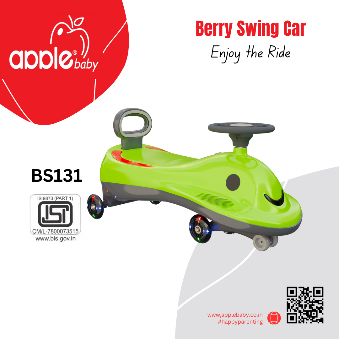 Apple Baby Berry Swing Car | Twist Ride-On Toy with LED Wheels | Musical Steering Wheel | Ages 2-5 BS131