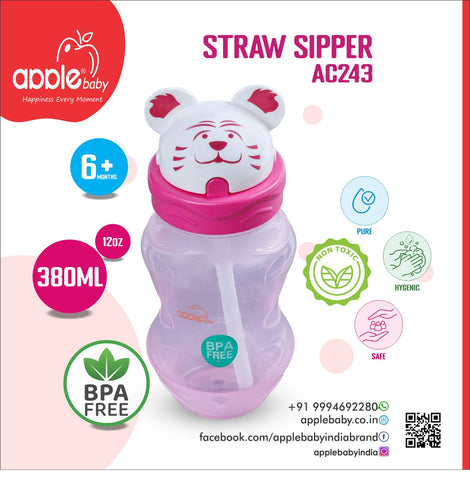 APPLE BABY SIPPER STRAW SIPPER 12oz/360ml_AC243
