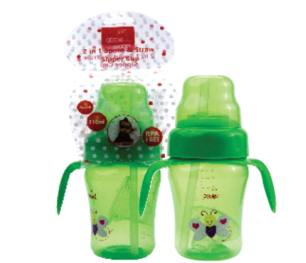 2 IN 1 SPOUT & STRAW SIPPER CUP 7oz/ 210ML AC386 (Pack of 2)