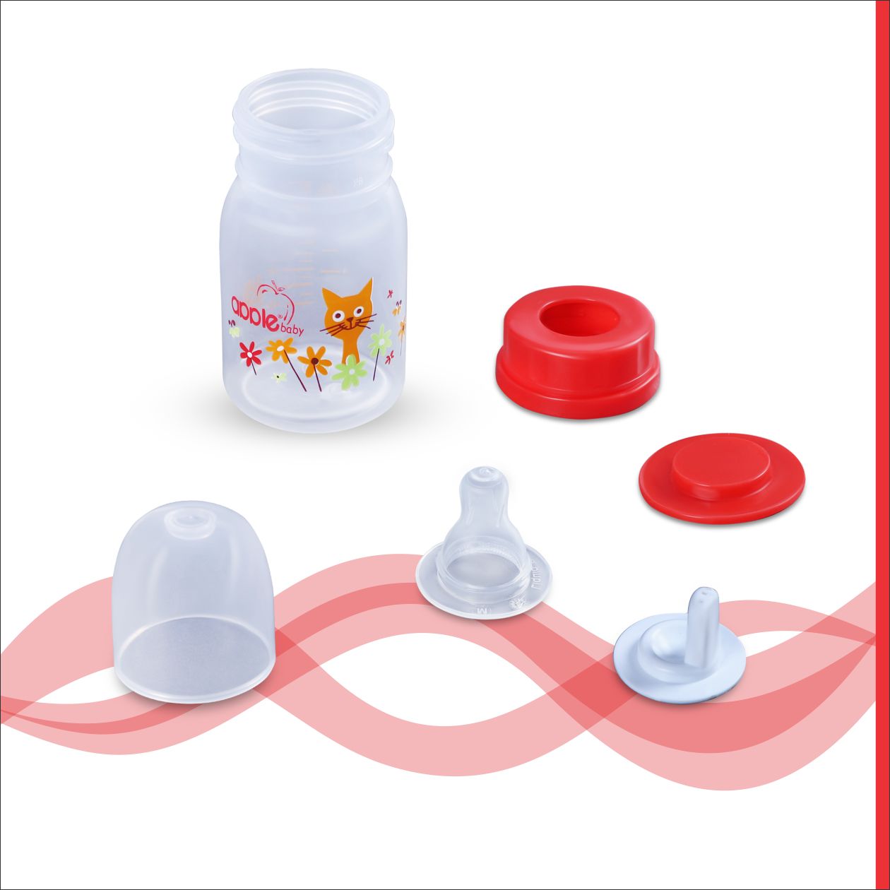 APPLEBABY FEEDING BOTTLE 2oz_60ml_01A86 (Pack of 3)
