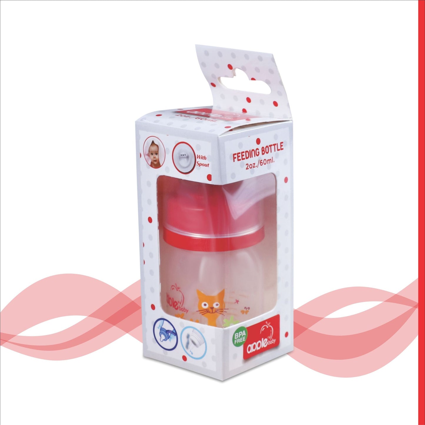 APPLEBABY FEEDING BOTTLE 2oz_60ml_01A86 (Pack of 3)