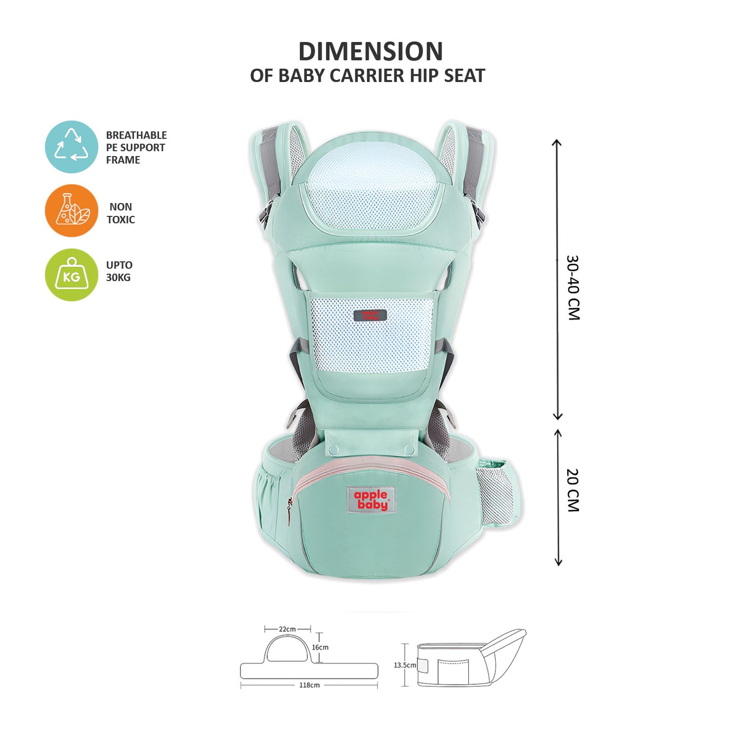 6-in-1 Ergonomic Infant Carrier | Baby Carrier with Detachable Hip Seat AB1326