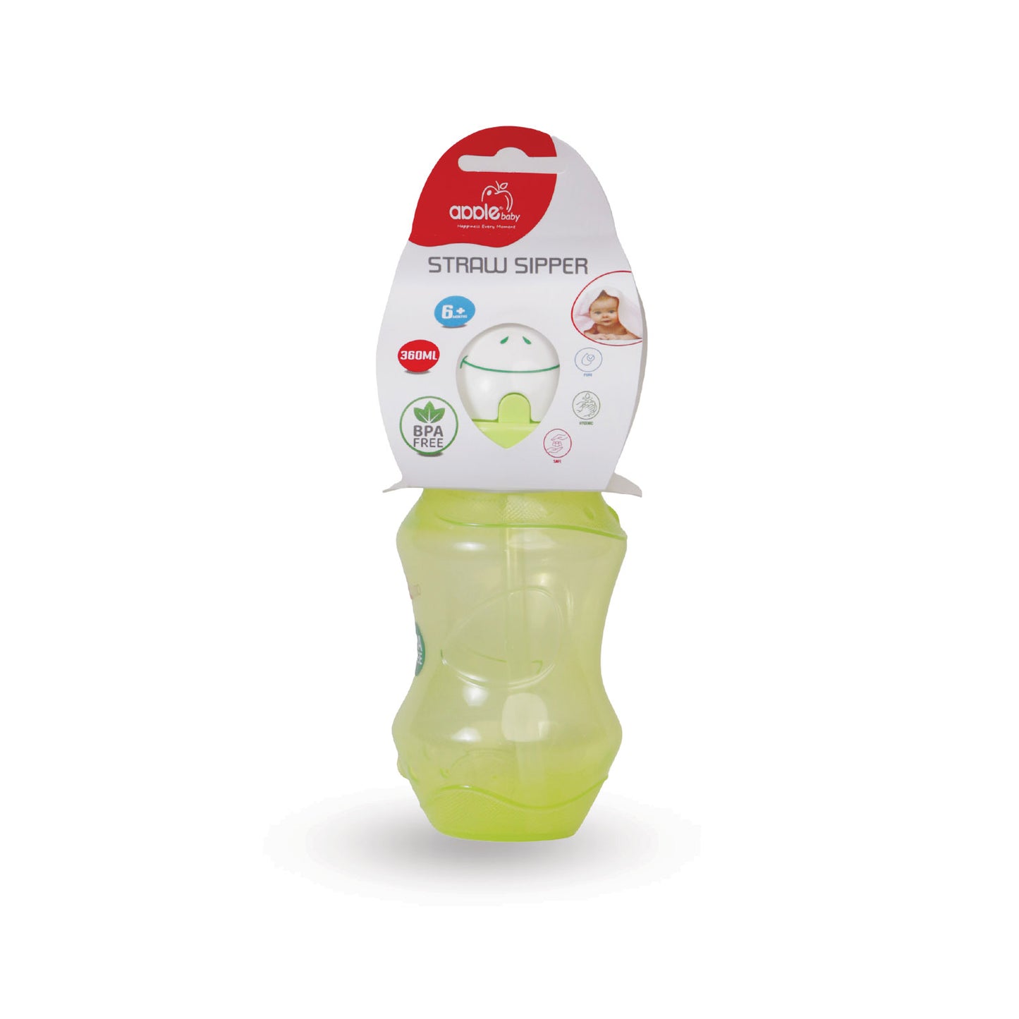 APPLE BABY SIPPER STRAW SIPPER 12oz/360ml_AC243 (Pack of 2)
