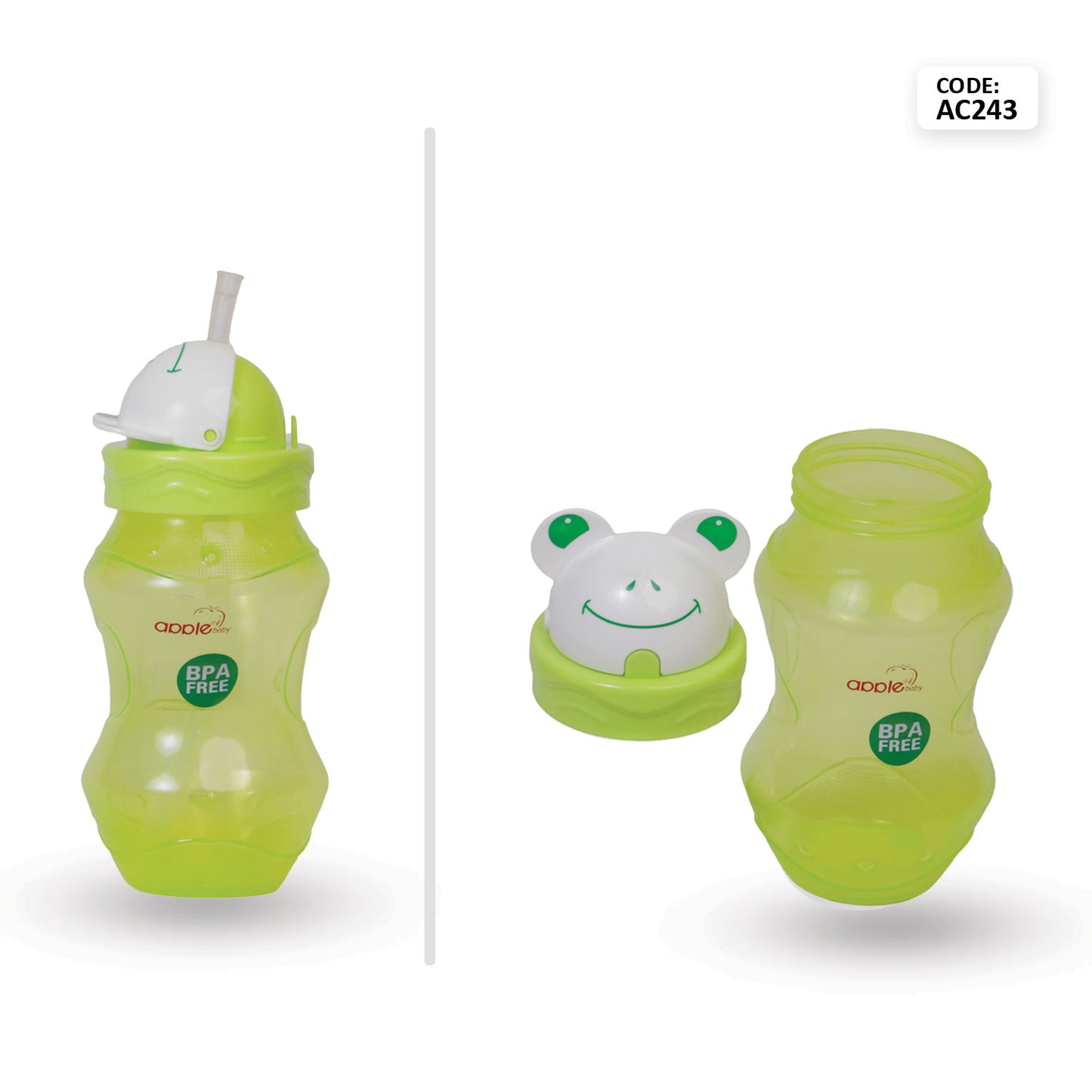 APPLE BABY SIPPER STRAW SIPPER 12oz/360ml_AC243 (Pack of 2)