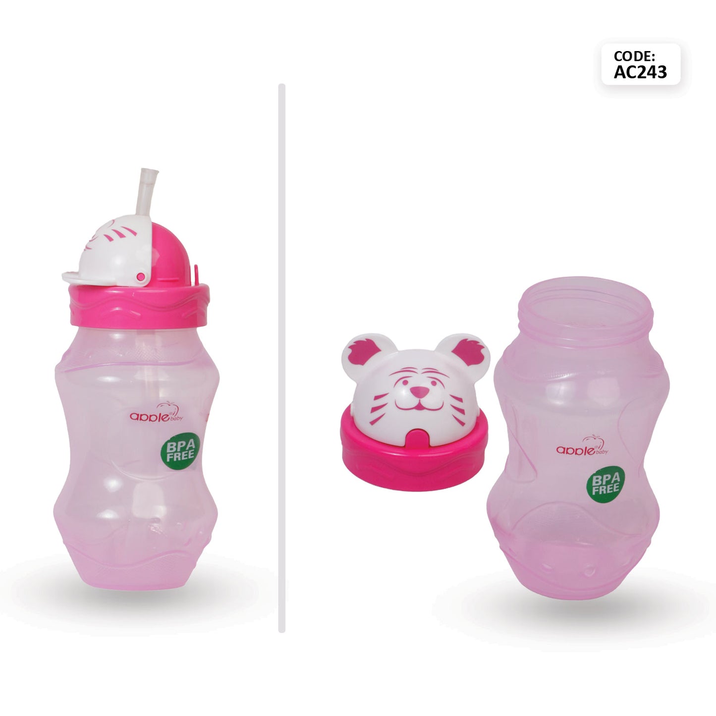 APPLE BABY SIPPER STRAW SIPPER 12oz/360ml_AC243 (Pack of 2)