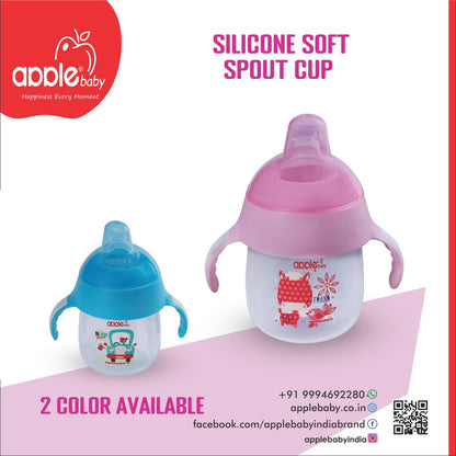 TWO HANDLE SILICONE SOFT SPOUT CUP 80Z/210ML_AC299