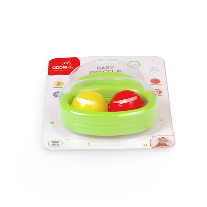 Apple Baby Twin Track Baby Rattle Toy – Easy Grip Rolling Balls Rattle for Infants (Pack of 3) AC352