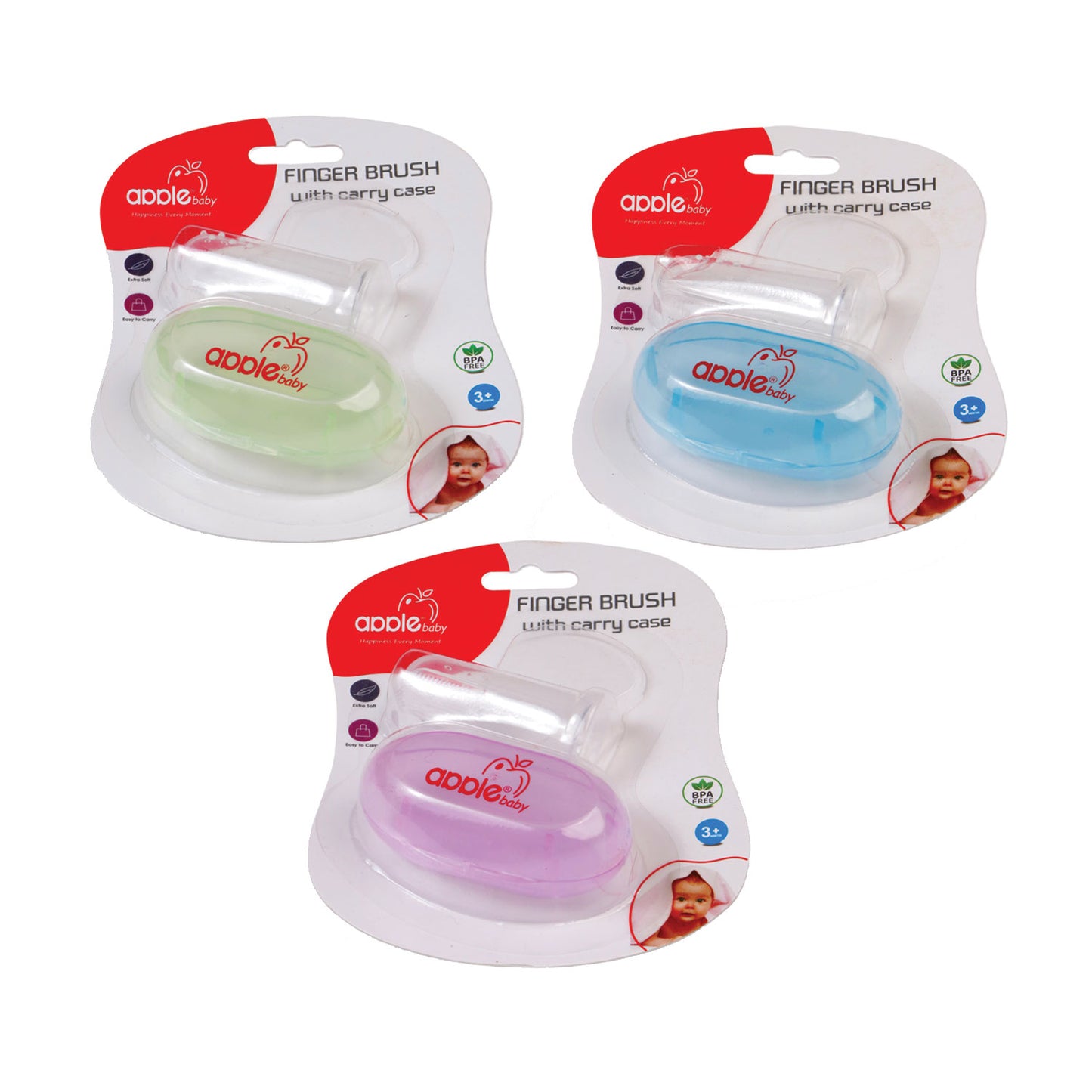 AC362 Finger Brush with carry case (Pack of 3)