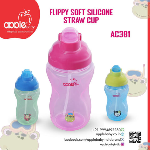 AC381_FLIPPY SOFT SLILCONE STRAW CUP 10oz/300ml