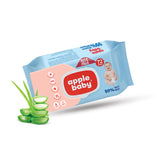 Apple Baby 99% Pure Water Baby Wipes, Paraben Free, Hypoallergenic, Gentle & Nourishing cleansing, with Fliptop Lid retains moisture for long  AC383