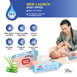 Apple Baby 99% Pure Water Baby Wipes, Paraben Free, Hypoallergenic, Gentle & Nourishing cleansing, with Fliptop Lid retains moisture for long  AC383