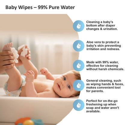 99% Pure Water Baby Wipes AC383 (Pack of 4)