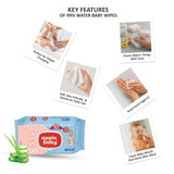 Apple Baby 99% Pure Water Baby Wipes, Paraben Free, Hypoallergenic, Gentle & Nourishing cleansing, with Fliptop Lid retains moisture for long  AC383