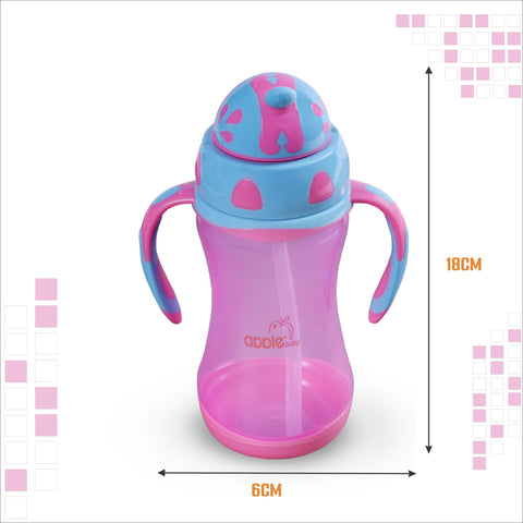 AC404_STRAW SIPPER CUP BOTTLE WITH HANDLE 300ml