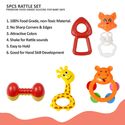 AC407 APPLE BABY 5PCS RATTLE SET (Pack of 2)