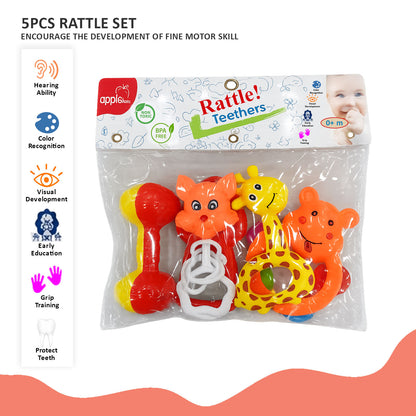 AC407 APPLE BABY 5PCS RATTLE SET (Pack of 2)