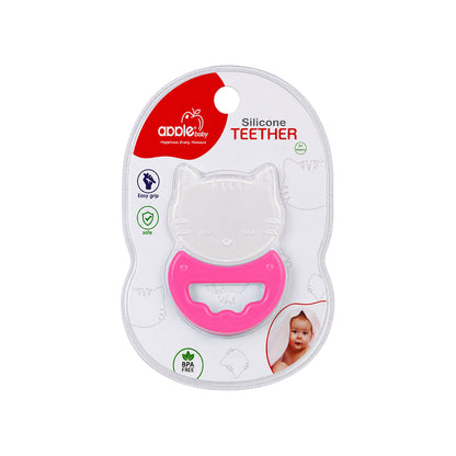 Apple Baby Cat Silicone Teether for Babies | BPA-Free Easy Grip Teething Toy (Pack of 3) AC413
