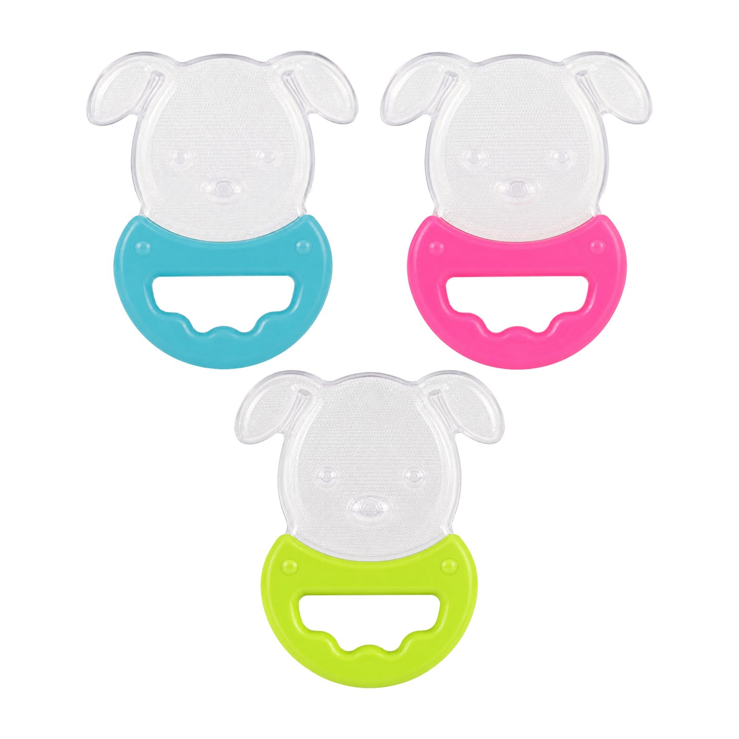 Apple Baby Puppy Silicone Teether for Babies 3+ Months | BPA Free Baby Teething Toy (Pack of 3) AC414