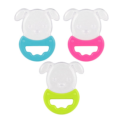 Apple Baby Puppy Silicone Teether for Babies 3+ Months | BPA Free Baby Teething Toy (Pack of 3) AC414