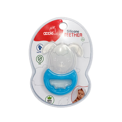 Apple Baby Puppy Silicone Teether for Babies 3+ Months | BPA Free Baby Teething Toy (Pack of 3) AC414