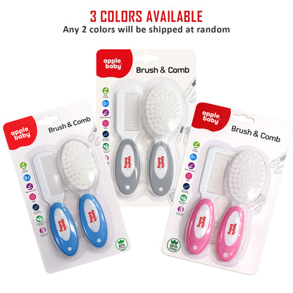 Apple Baby Soft Baby Brush & Comb Set | Gentle Hair Care for Newborns & Infants (Pack of 2) AC419