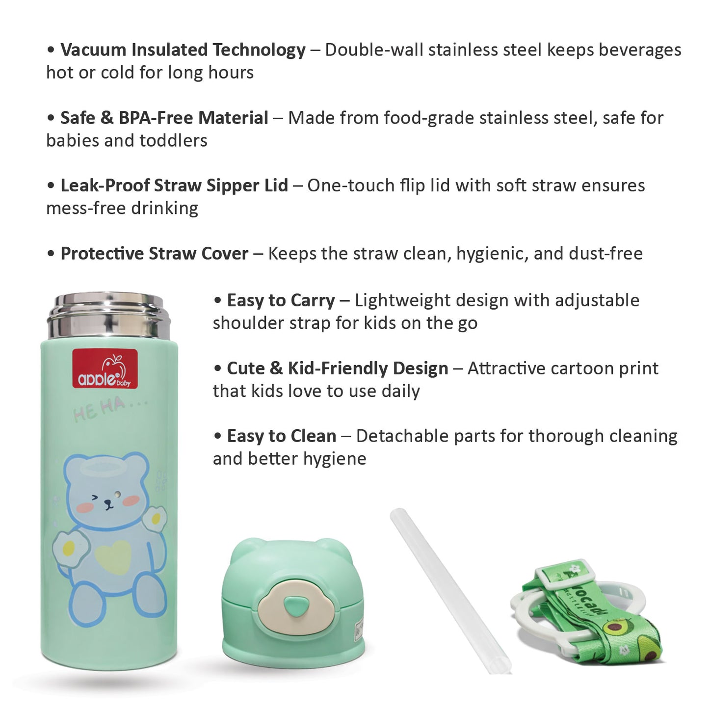 AC438 Vacuum Insulated Stainless Steel Sipper Bottle 400ML