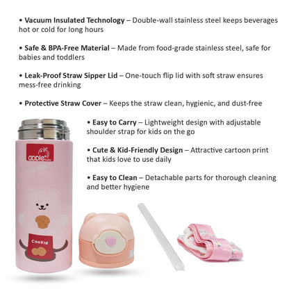 AC438 Vacuum Insulated Stainless Steel Sipper Bottle 400ML