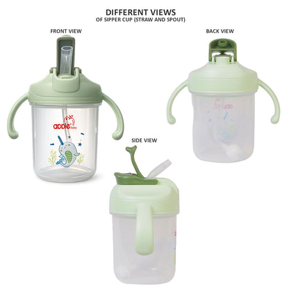 2 in 1 Straw & Spout Cup for Kids | Leak-Proof Training Cup AC441